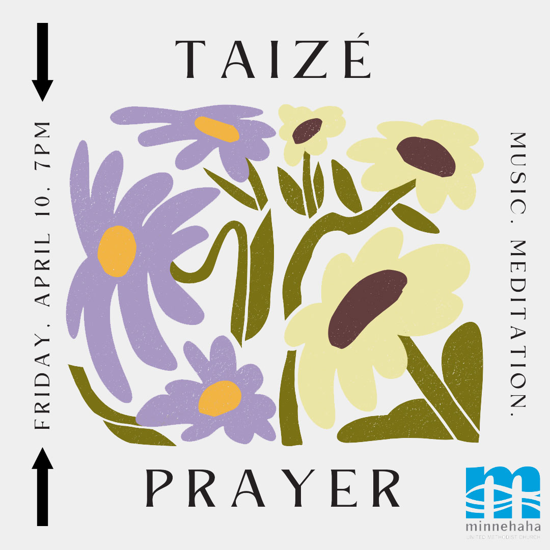 Our next Taizé service of prayer and song and silence will be on Friday, April 10 at 7:00 p.m. Join us!